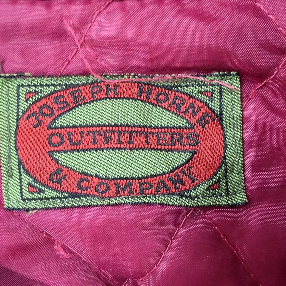 Vintage Joseph Horne Jacket Mens XL Red Plaid Wool Quilted Flannel Lined
